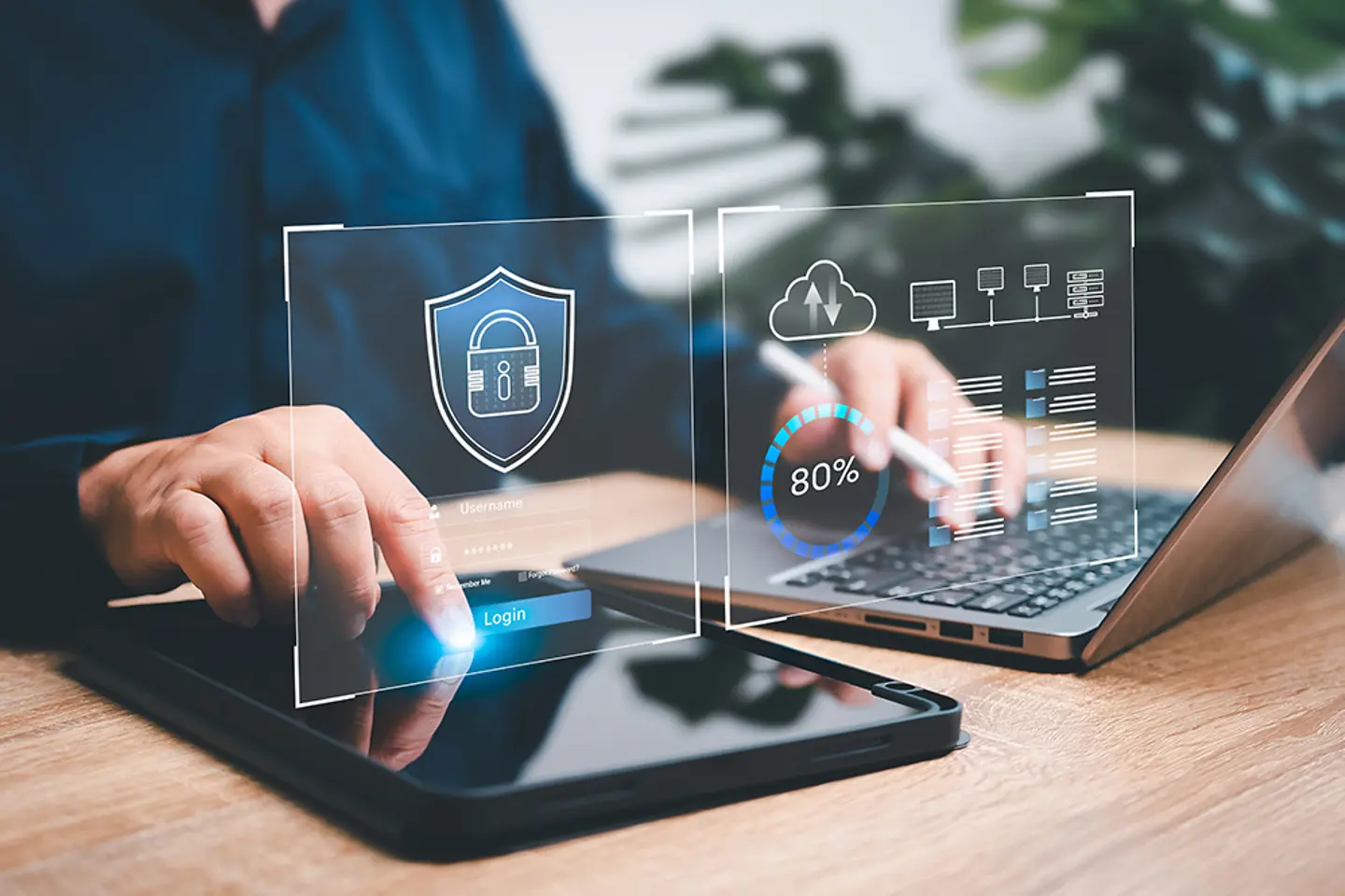Cyber security and document online management concept
