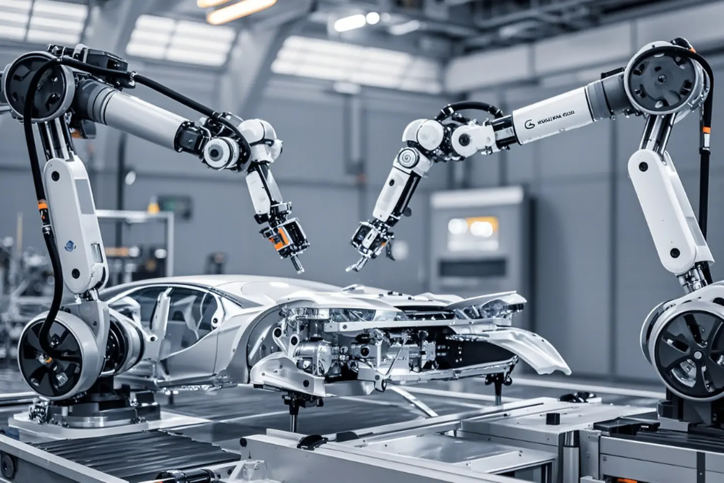 Braços robóticos de alta tecnologia que facilitam a produção